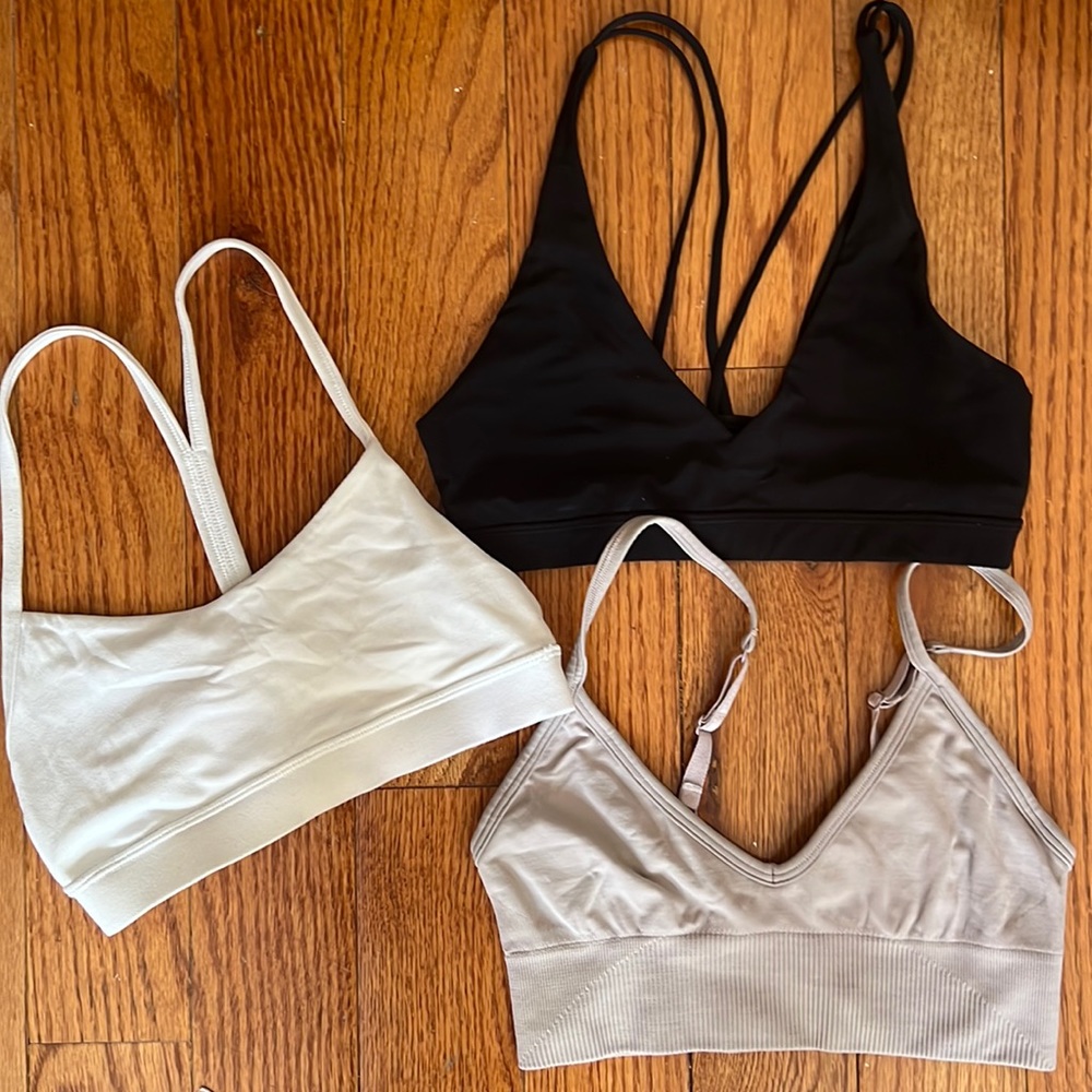 Three Lululemon Sports Bras Size 2